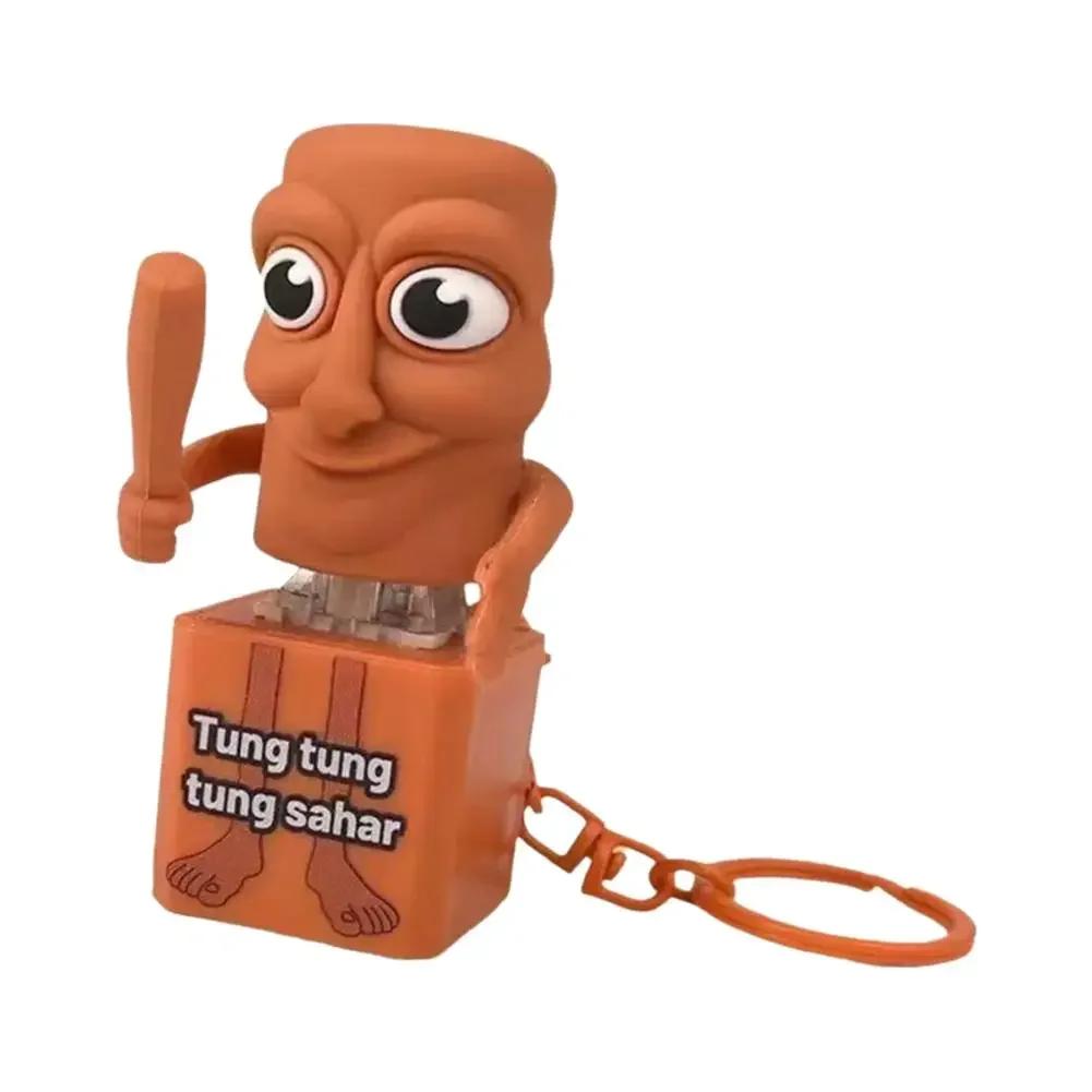 New Italian Brainrot Animals Keychains Tung Tung Tung Sahur Creative Decompression Sound Backpack Pendant Keychain