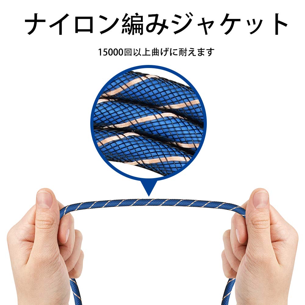 EMK AUX Cable L Shape Audio Cable Stereo Mini Plug Audio Cable for Home Blue 3.5mm Smartphones, Tablets, Computers, Cars, Theater, etc. - (1M)