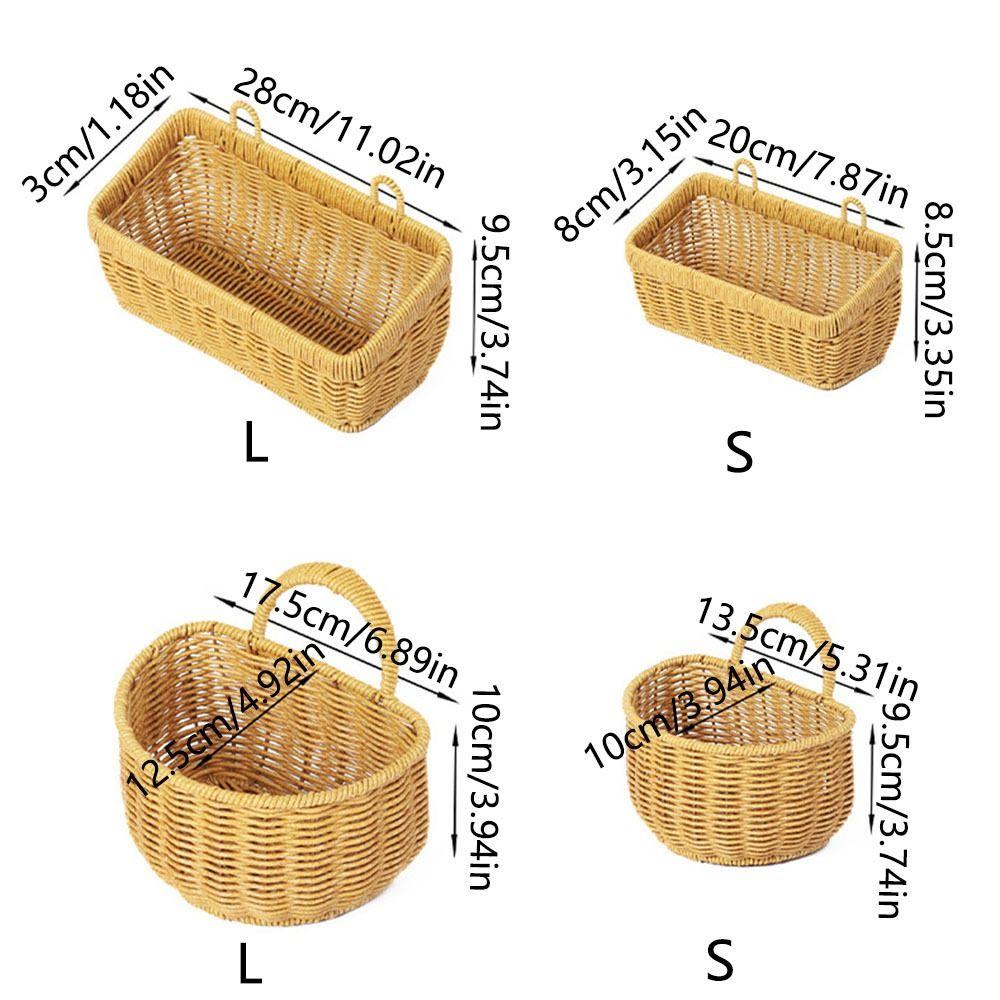 Simulated Rattan Plastic Garlic Storage Basket Wall Mounted Handwoven Garlic Container Restaurant