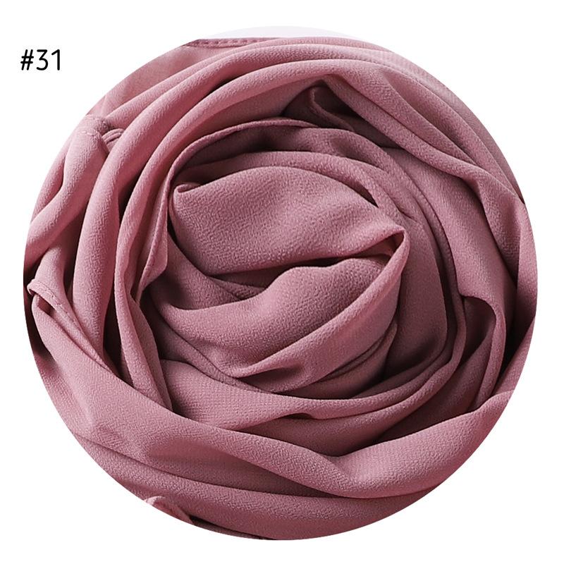 175X70Cm  High Quality Malaysian Pearl Chiffon Hijab Bundles Solid Color Scarves Head Scarf For Muslim Woman 73 Colors