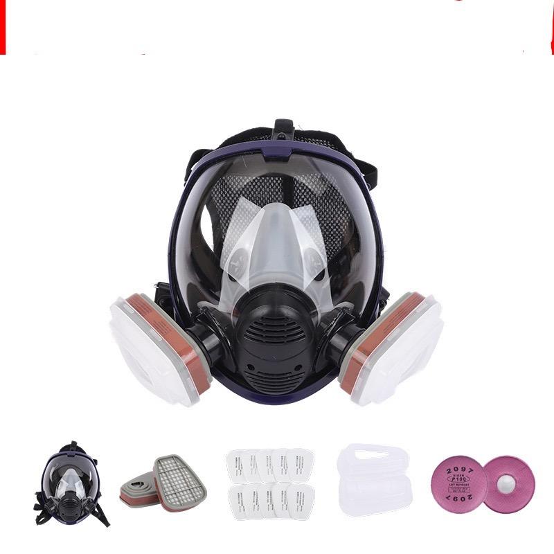 Full Face Respirator Gas Mask 40 Mm Activated Carbon Filter Canister Suitable for Fumes Chemical, Spray Paint, Tactical-survival