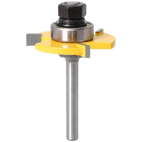 2 шт., набор фрез с хвостовиком 1/4 дюйма, 3 зубца, набор фрез с пазами для язычка, деревообрабатывающий инструмент