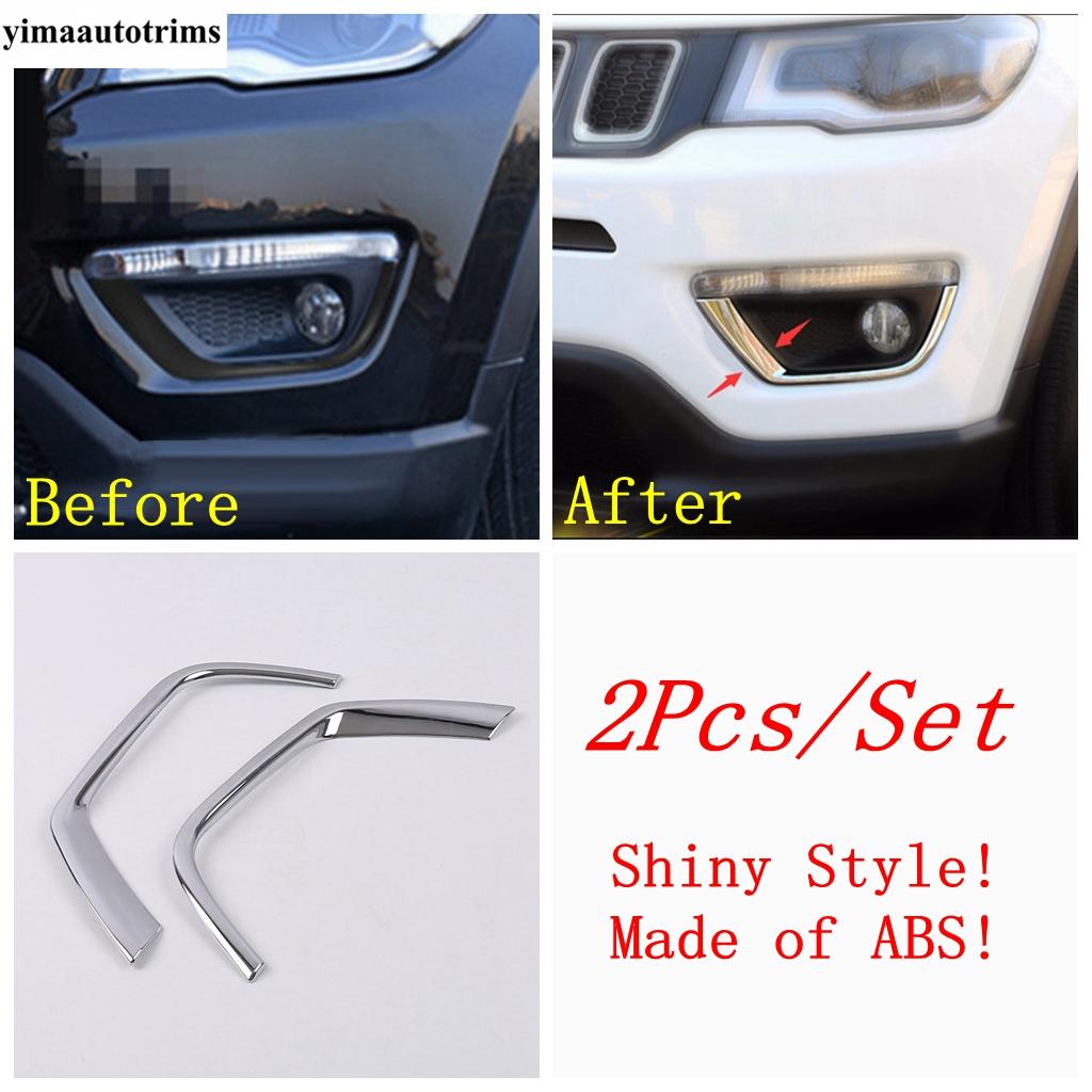 Fog Light Lamp Eyebrow / Handle Bowl / Window Wiper Cover Trim For Jeep Compass 2017 - ABS Chrome Accessories Exterior Kit
