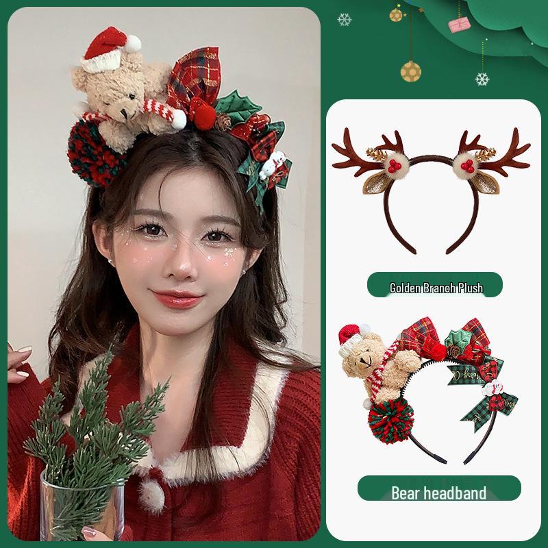 Women's Christmas Plush Hat Headband Hair Accessories