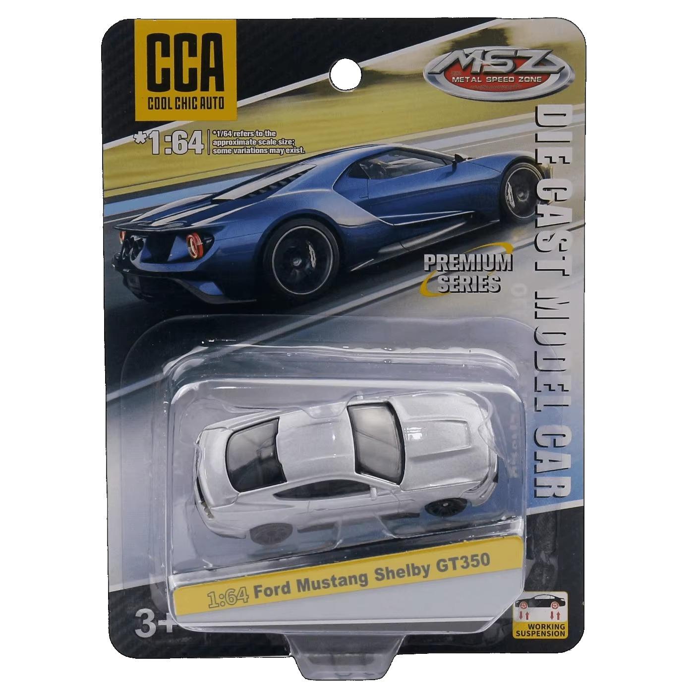 1/64 серия Ford Shelby GT350 игрушечная модель автомобиля литая литая модель автомобиля миниатюрная коллекция свободных колес подарок для детей мальчиков серебряный