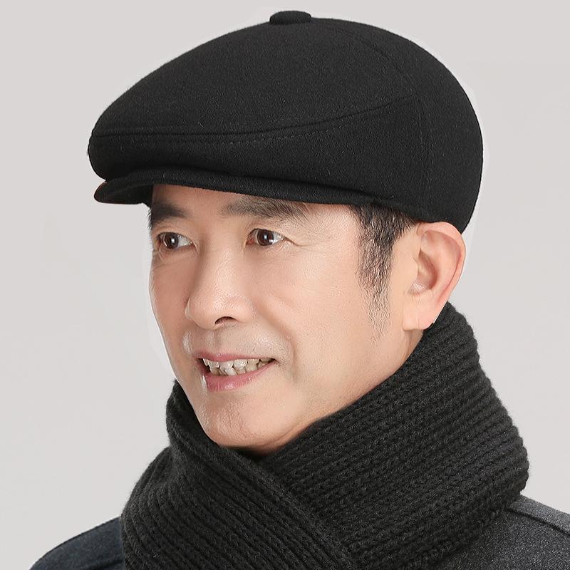 Hat Men's Winter Man Warm Ear Protector Thickened Forward Hat Grandpa Windproof Cap