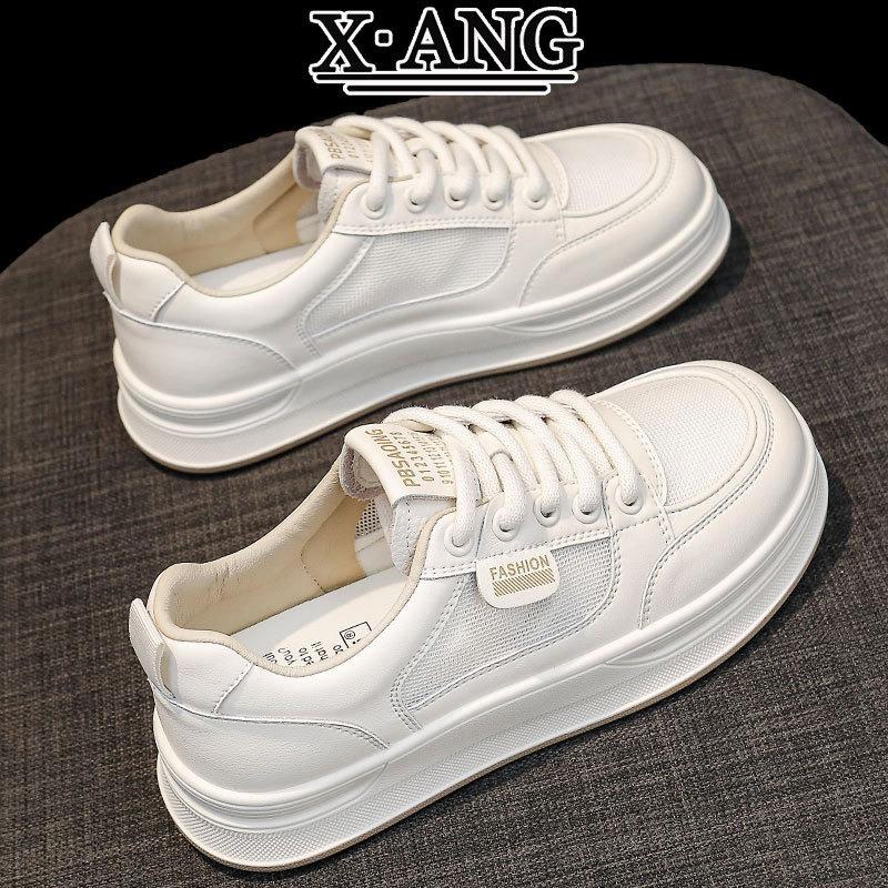 

Summer mesh breathable leather little white shoes children s new versatile thick baseplate shoes lightweight casual sports shoes 40