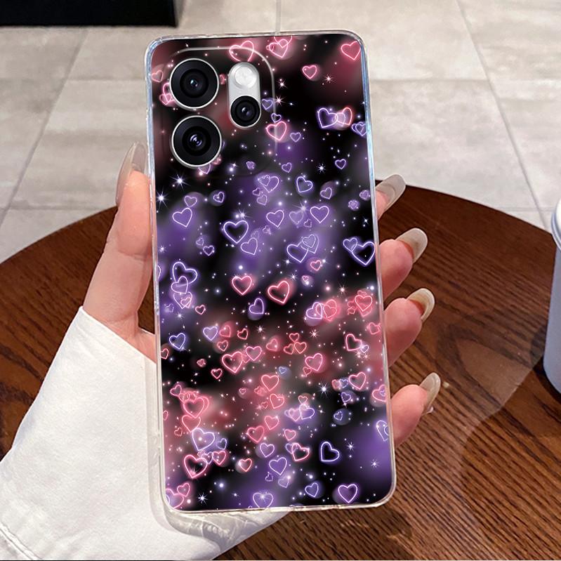 Für Oppo Reno15 Pro Mini CPH2813 Hülle Niedliches Liebesherz Kaninchen Transparent Weiches Silikon Rückabdeckung Für Oppo Reno 15 Pro Mini Handyhülle