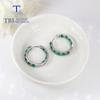 Natural Green Agate Oval 3*4mm Earrings 925 Sterling Silver Classic Design Women Fine Jewelry Suitable for Daily Wear
