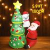 5.91FT Inflatable Toy Santa Polar Bear Christmas Tree LED Lights Festive Gifts Xmas for Yard Supplies Home Decoration Ornaments
