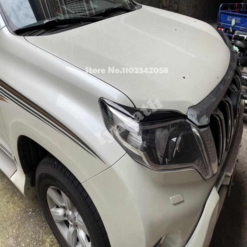 For Toyota Land Cruiser Prado FJ150 FJ 150 2014-2017 ABS Front Headlight decorative strip headlamp eyebrow Exterior Accessories