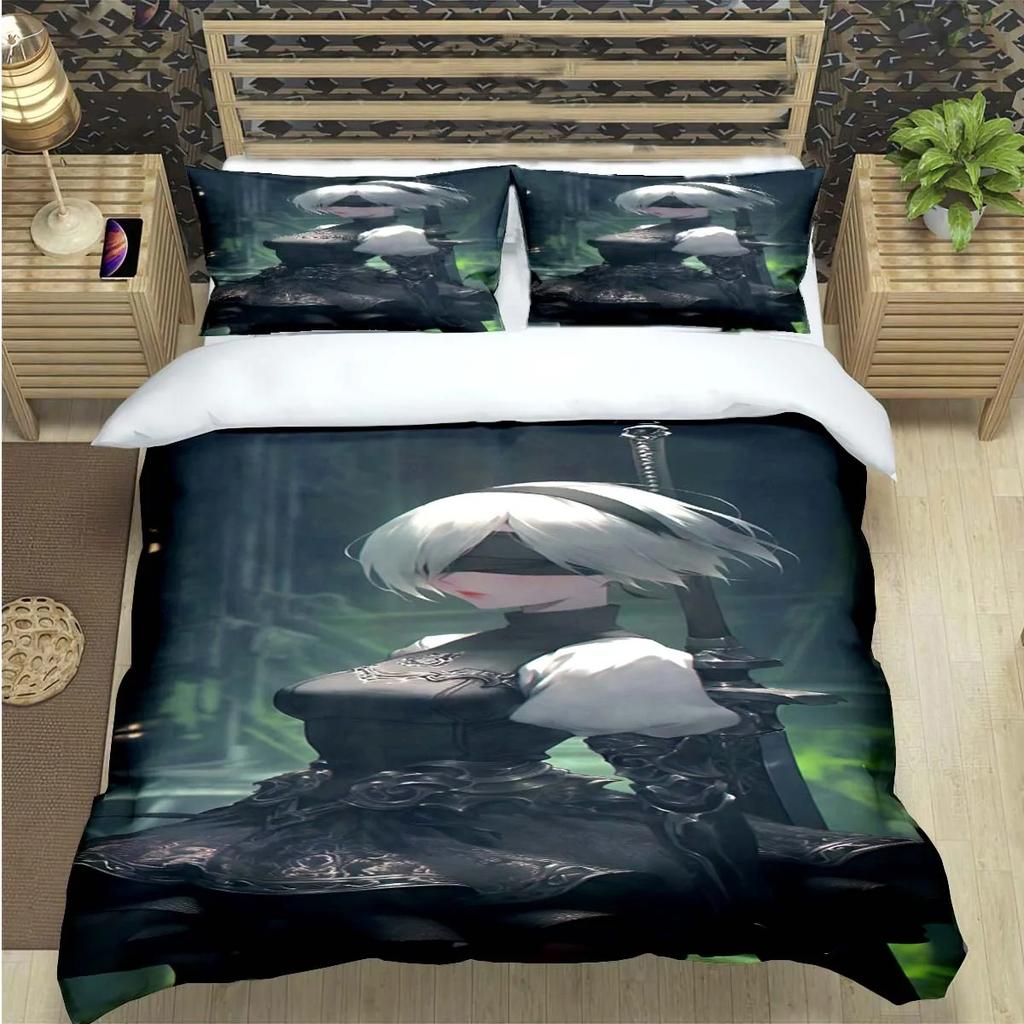 Famous Film Role A-Automata Nier Print Bedding Sets Bed Supplies Set Comforter Set Teens Girls Cartoon Twin Single Kid Gift