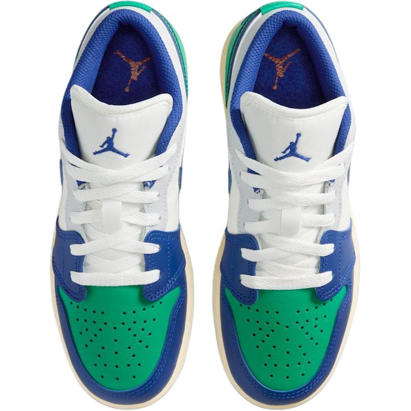 Air Jordan 1 Low GS Rare Air Kids Sneakers Blue Sail Stadium-Green 553560-147