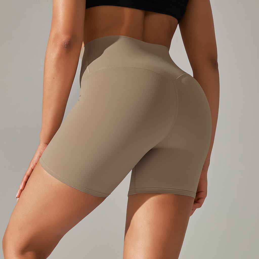 Womens Double Brushed Yoga Shorts 3 Inch Inseam High Waisted Tummy Control Solid Color Workout Gym Spring Summer
