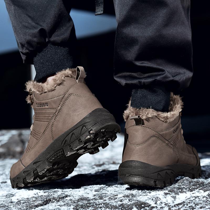 Warm Winter Men Boots Fashion Snow Boots Winter Outdoor Shoes Men Military Fur Ankle Boots For Men Walking Shoes Hiking Boots