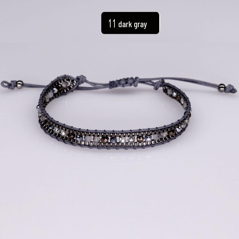 Bohemian Handmade Woven Crystal Beaded Friendship Bracelet for Women