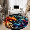 1pc Koi Fish Artwork Carpet, Round Non Slip Durable Large Size Office Carpet, Suitable for Office