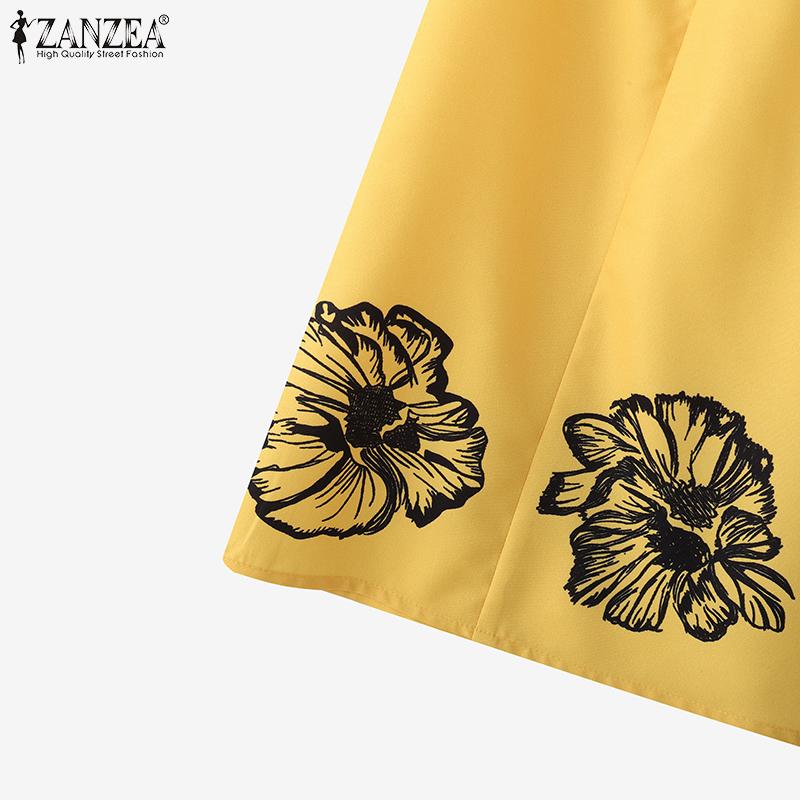 ZANZEA Tops de Tanque Femininos Casuais de Verão sem Mangas com Estampa de Gola Redonda