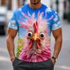 3D Printed Cartoon Bird Graphic T-Shirt For Men Funny Rooster Duck Pattern Tees Summer Casual Short Sleeve Loose Round Neck Tops