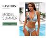 2024 Hot Girl Print Three-Piece Bikini Set with Yarn Skirt - Sexy Backless Design