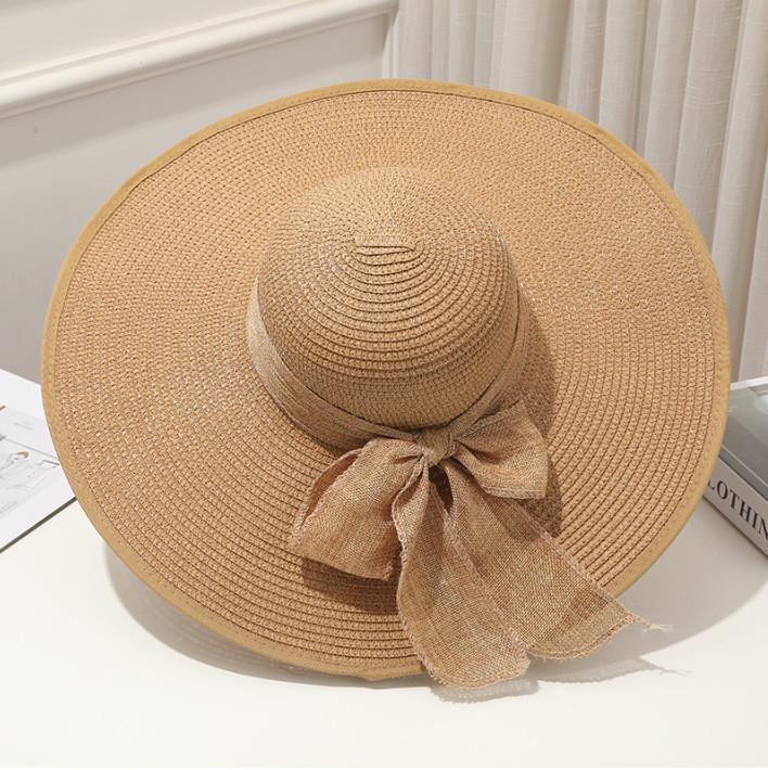 Large Edge Straw Hat With Sun Protection For Women Summer Beach Fashion