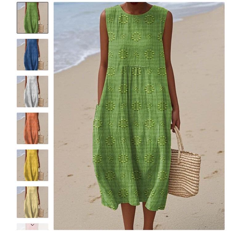 2025 Women's Autumn Solid Color Casual Dress – Customizable Print Option Available