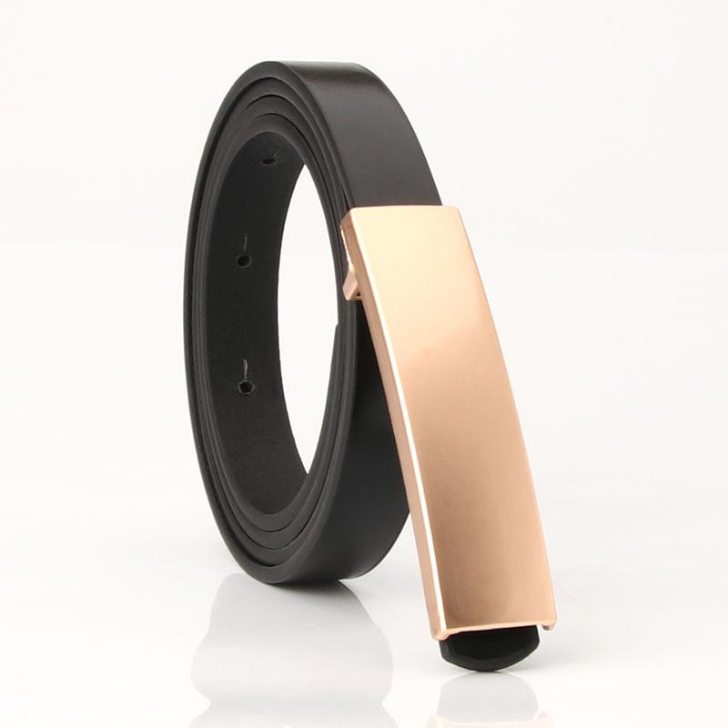 Ladies Slim Pu Leather Belt With Metal Clasp For Elegant Dress And Work Attire