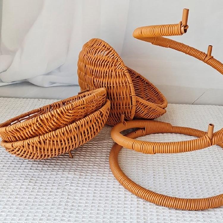 Praktischer Obstaufbewahrungskorb Eleganter Obstschalenhalter mit mehrschichtigem Halter Künstliche Rattan-Organizer