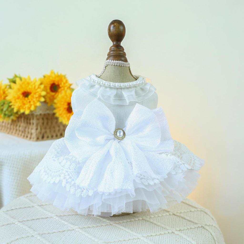 Pet Circle Snow White Pearl Princess Wedding Dress for Small & Medium Dogs