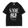 T-shirt Oversize in Cotone Sade Stampa Classica Anni '90 Maglietta Unisex