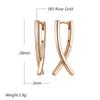 Fashion Glossy V Shape Dangle Earrings For Women Simple  Rose Gold Color Earrings High Quality Daily Fine Jewelry