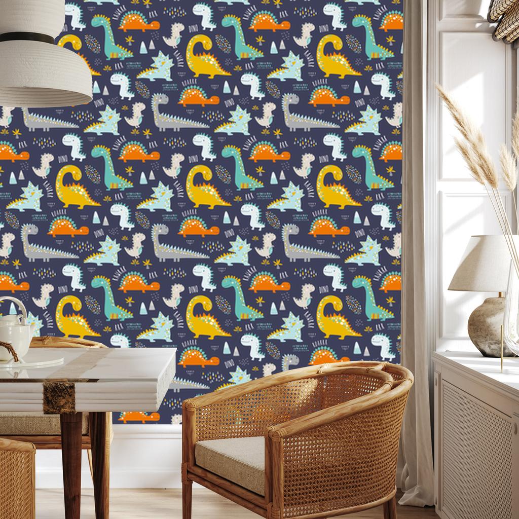 Colorful Dinosaurs Animals Wallpaper for Living Room and Bedroom 50x1000