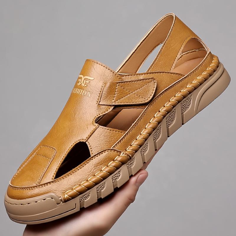Fashion Luxury Business Casual Shoes Outdoor Leather Men Sandal Men Summer Hollow Out Non-slip Shoes Soft Sole Comfortable Men Sandalias