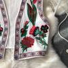 Crochet Top Embroidery Floral Tank Tops Knitted Women V-neck Folk Fashion Vest for Women Vintage Plus Size