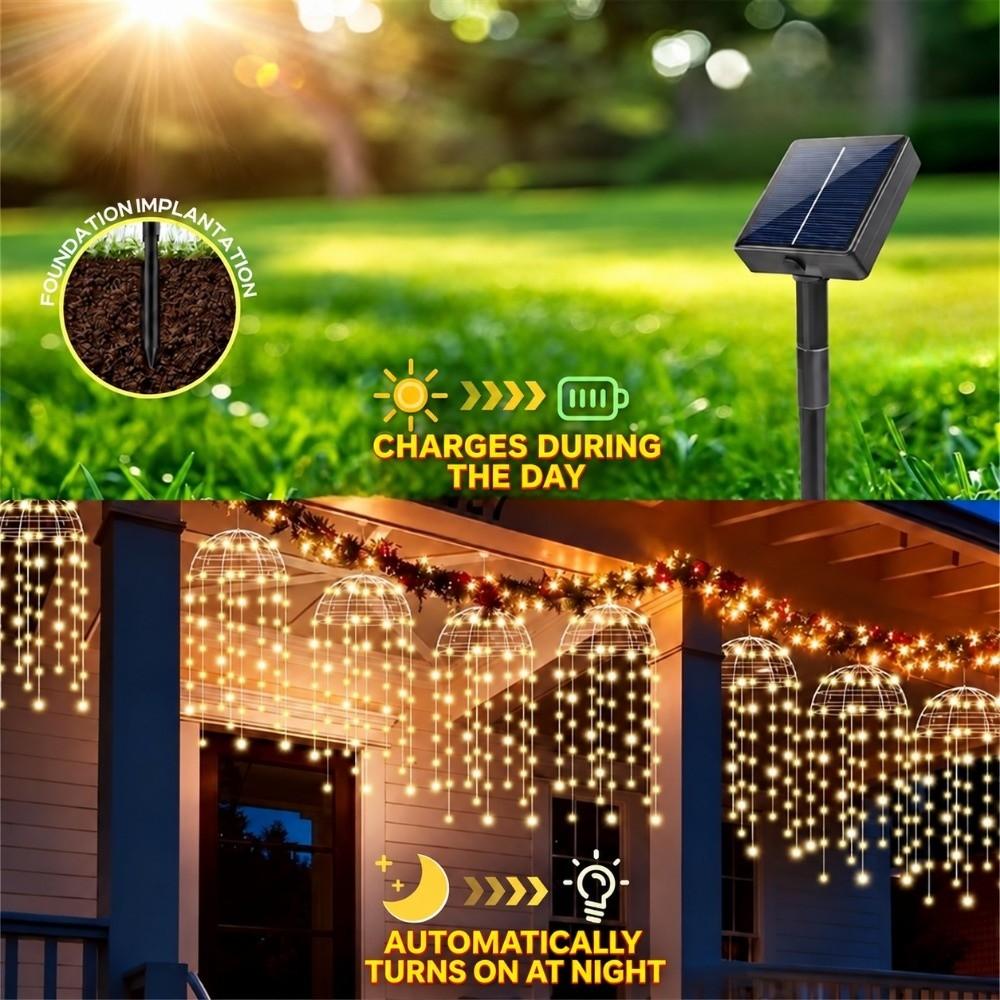 2/4 Jellyfish Solar Jellyfish Lights Waterproof String Lights Creative Fairy Lights Wedding Decor