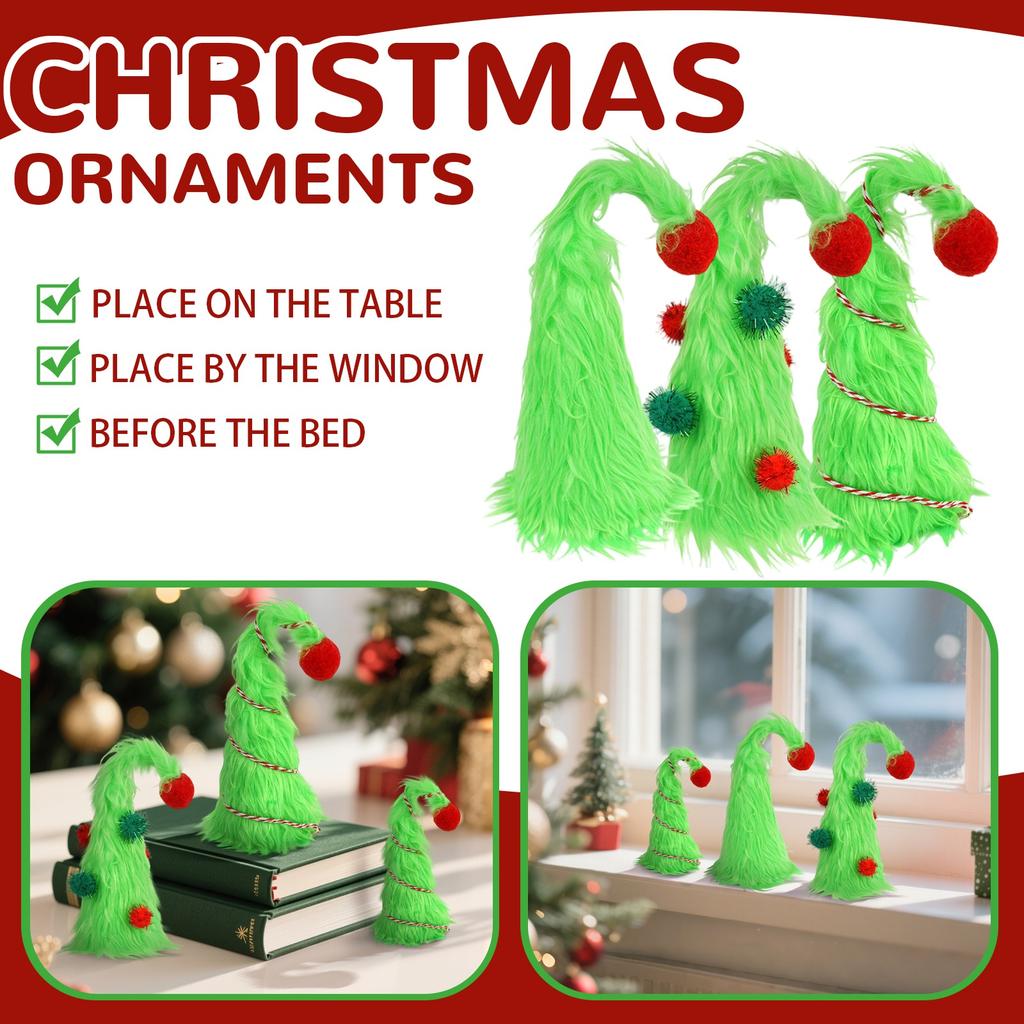 The Plush Crooked-neck Christmas Tree Is A European And American Christmas Party Home Table Decoration Item.