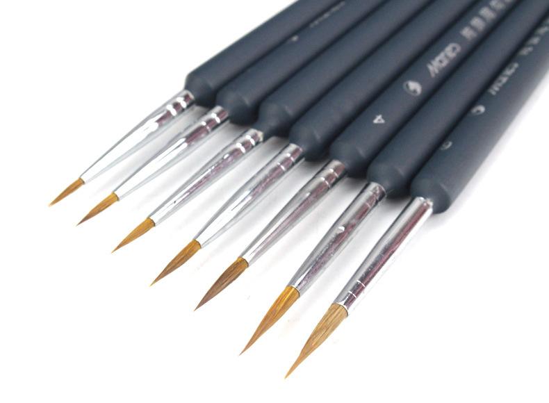 9PCS/Set Wolverine Painting Brush Pure Wolverine Tail Stroke Hook Edge Pen Gouache Watercolor Brush Digital Oil Brush