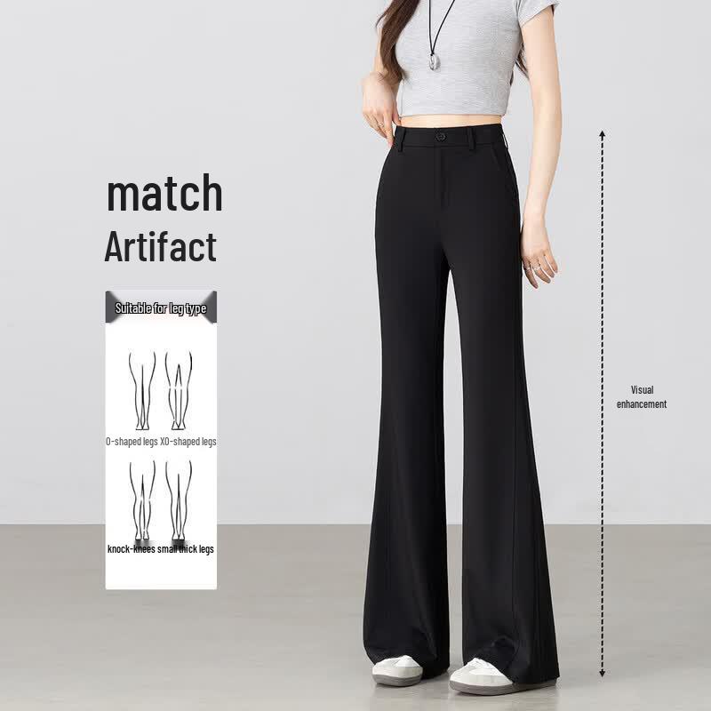 Women's High-Waisted Slim-Fit Flared Commuter Trousers