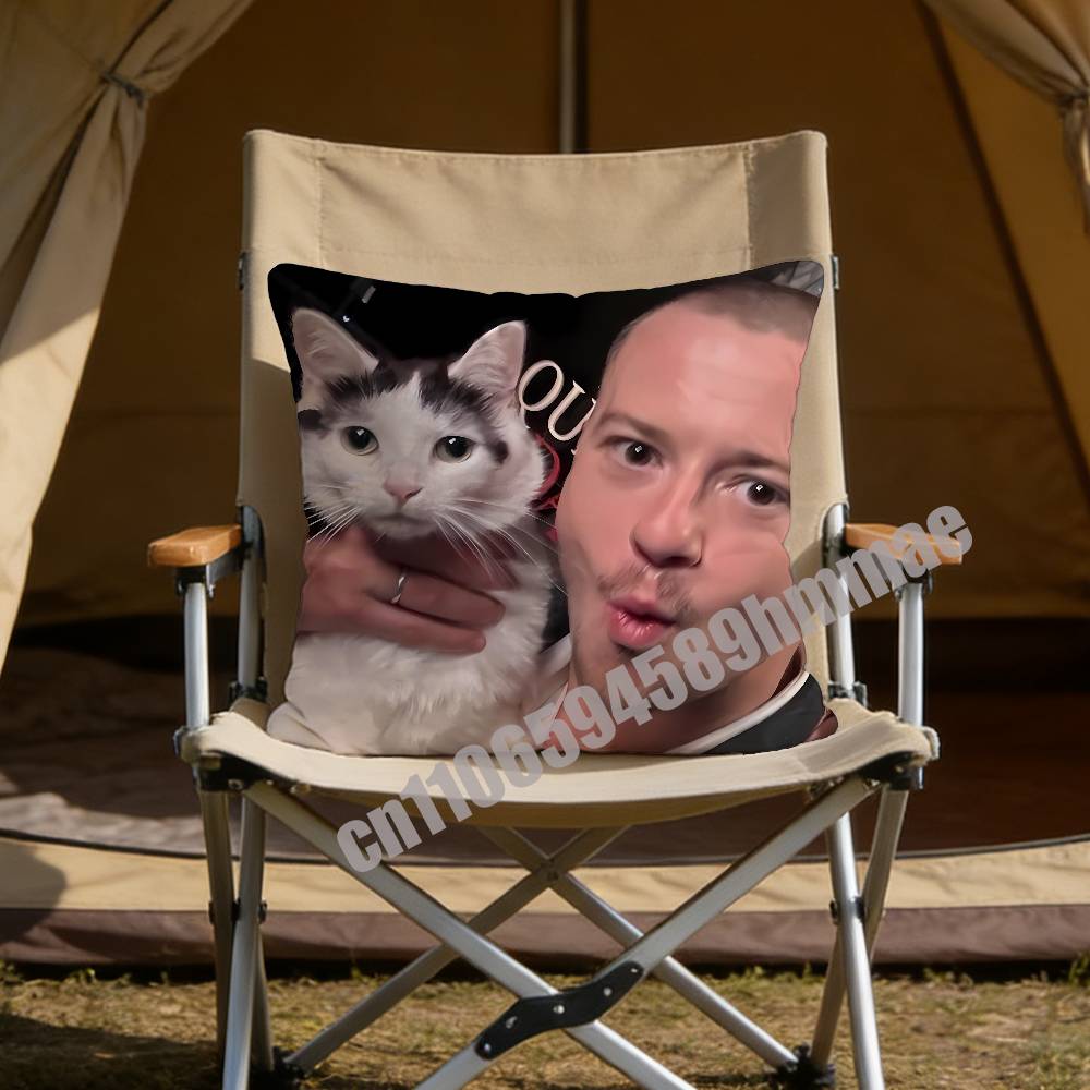For 45X45Cm 40X40Cm British Actor J-Joseph Quinn Cat Throw Pillow Case Sham Square Car Pillowcase Pad Cushion Cover