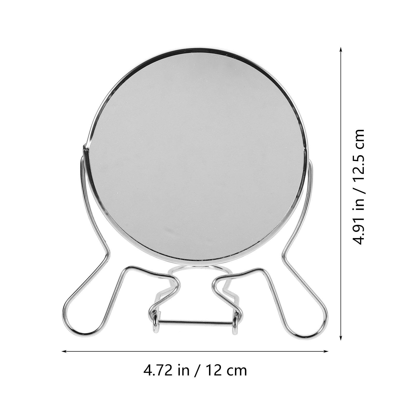 Rotatable Double Side Makeup Mirror Metal Frame Adjustable Angle Small Desktop Mirror Table Vanity Makeup Accessory