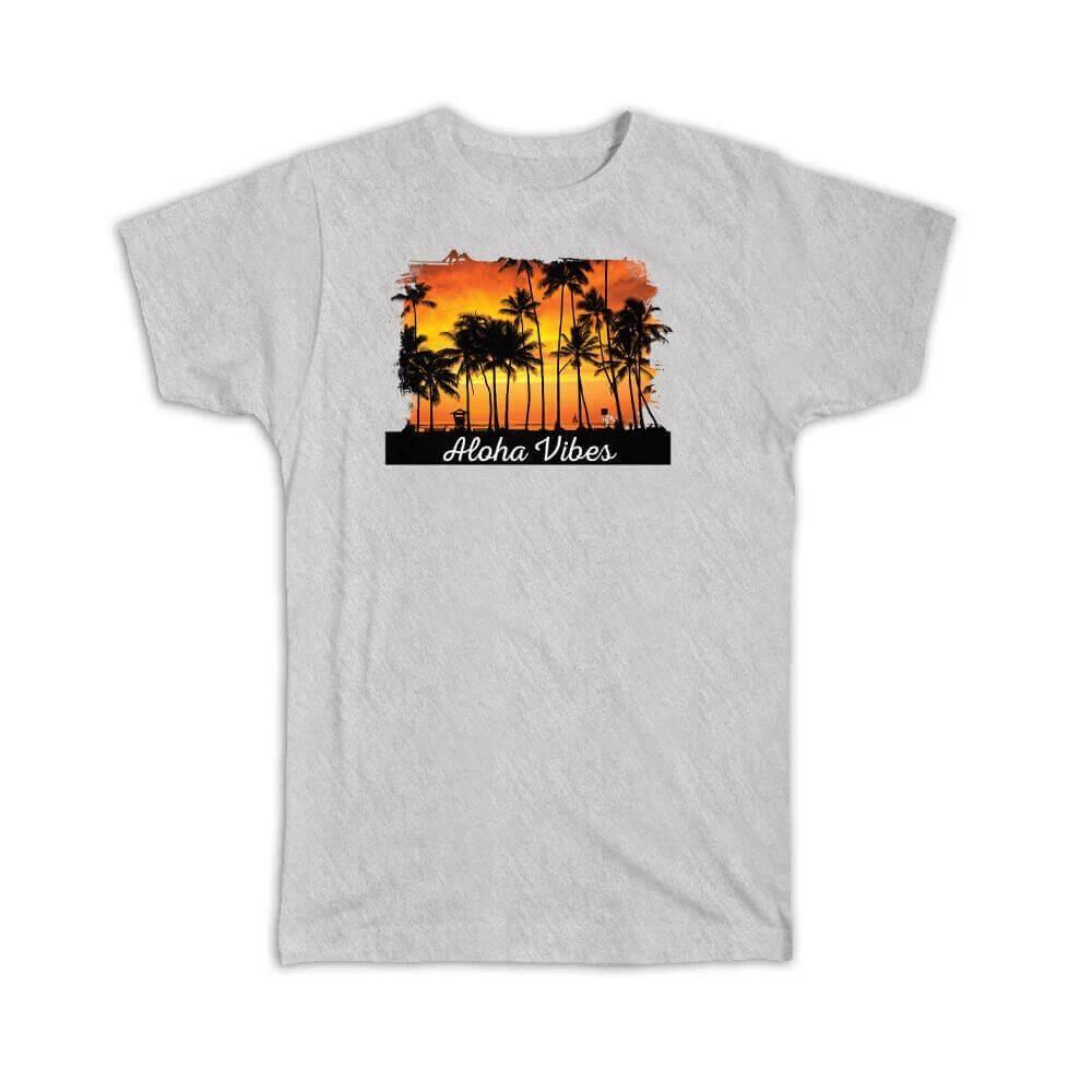 Gift T-Shirt : Hawaii Sunset Aloha Vibes Hawaiian S