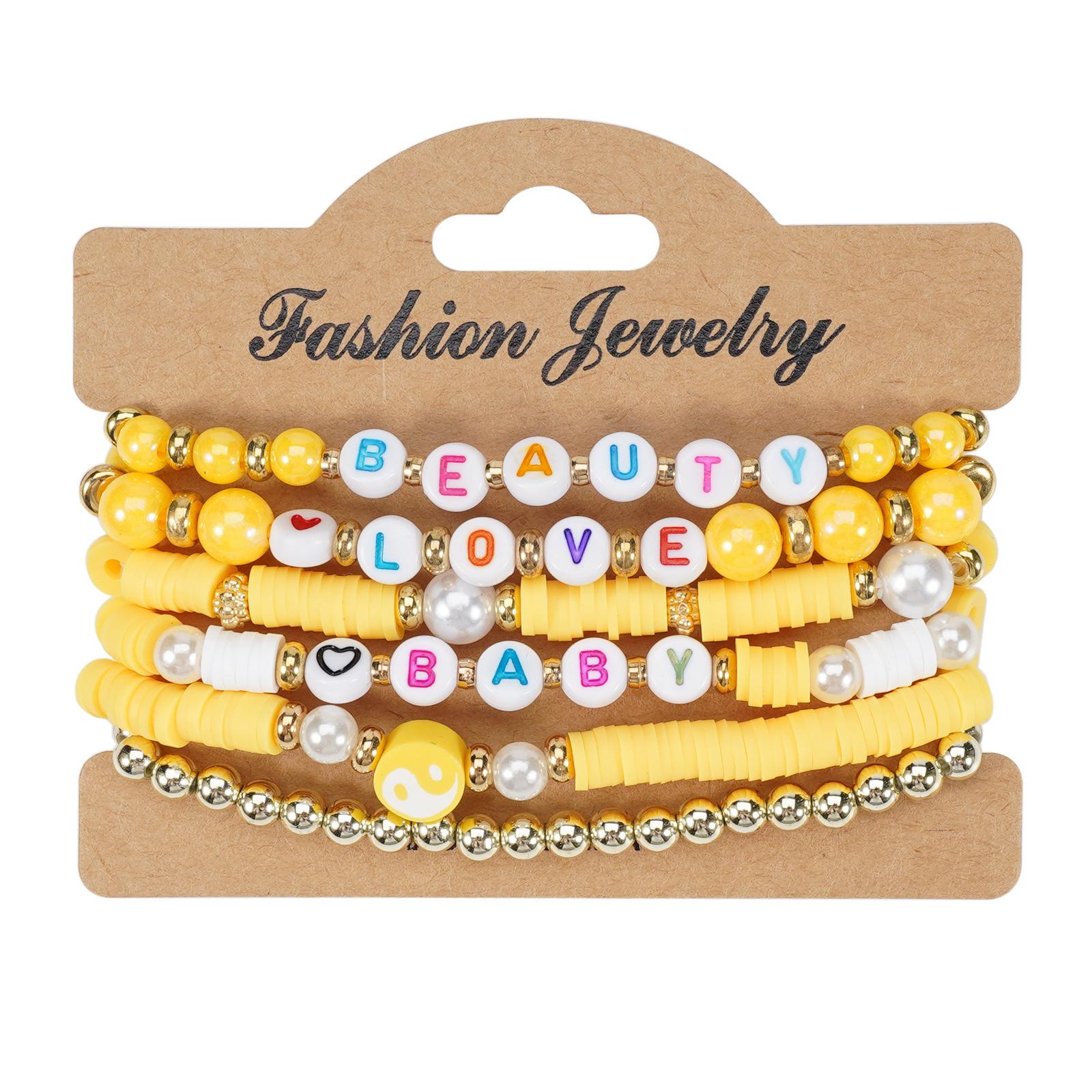 JYL TS Bracelet Friendship  Smile Yin Yang Rainbow Attracts Joy & Sincere Bond Yellow мексиканские розовый