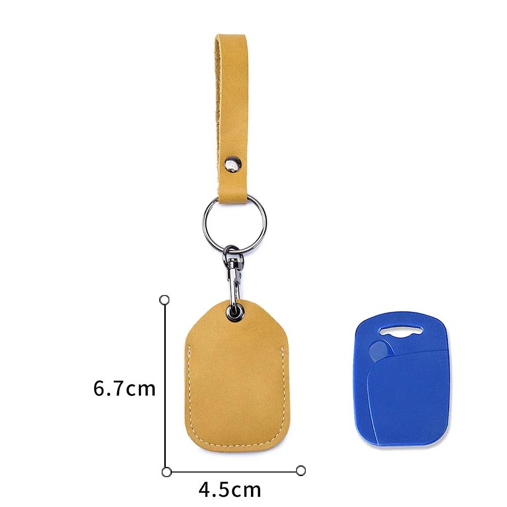 Customizable Leather Cover for Label Starline S96 and PIK Intercom Unisex IC Alarm Tag Mark Protective Case Car Keychain Holder