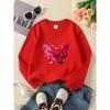 Kids Unisex Crewneck Sweatshirt, Color Splash Butterfly Crescent Moon Art Print Soft Fleece Pullover For Kids Over 4 Years Old