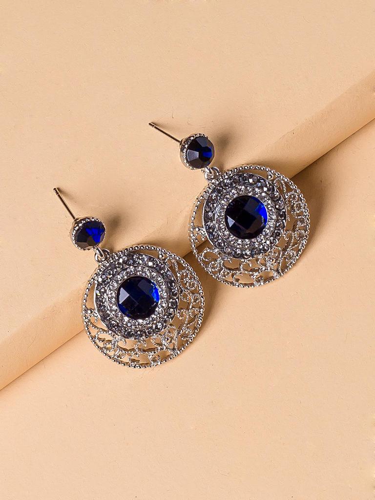 European & American Fashion Rhinestone Crystal Gemstone Stud Earrings