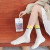 Cotton Casual Socks Harajuku Female Hoisery Cute Color Matching Double Needle Socks  Gift