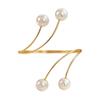 Pearl Metal Adjustable Punk Arm Bracelet - Light Luxury Geometric Design