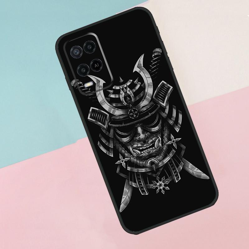 Japanese Samurai Oni Mask For Oppo A17 A77 A60 A74 A94 A54 A18 A38 A58 A78 A98 A40 A80 A16 A76 A96 A15 A57S Phone Case