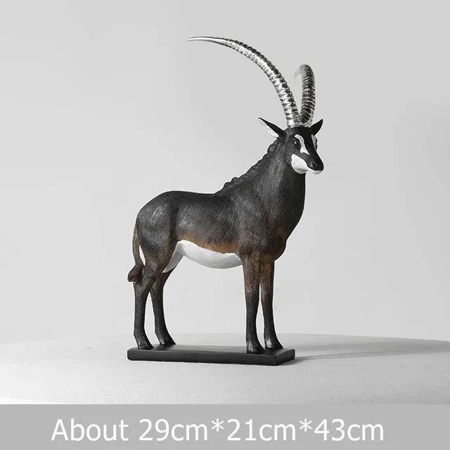 Handmade Antelope Sculpture Resin Gazelle Statue Herbivore Animal Home Wildlife Decoration Craft Ornament Grassland Furnishing
