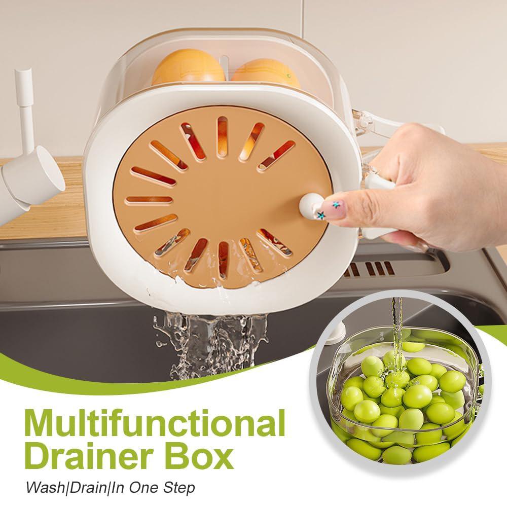 Kitchen Draining Bowl Vegetable Washing Basket, Fruit Vegetable Washing Sink Soup Basket Berry washer, Food strainer cut fruit colander